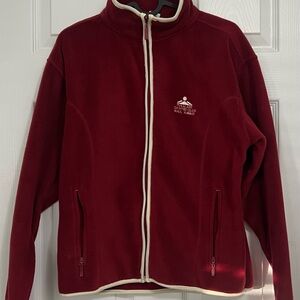 Red Fleece Jacket with White Trim - Golf Country Club Jacket